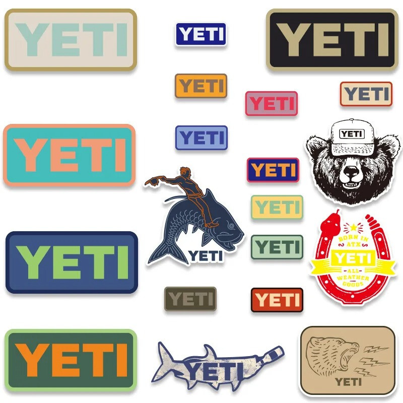 YETI Sticker Pack – 20+ Waterproof Vinyl Decals for Coolers, Bottles & Gear