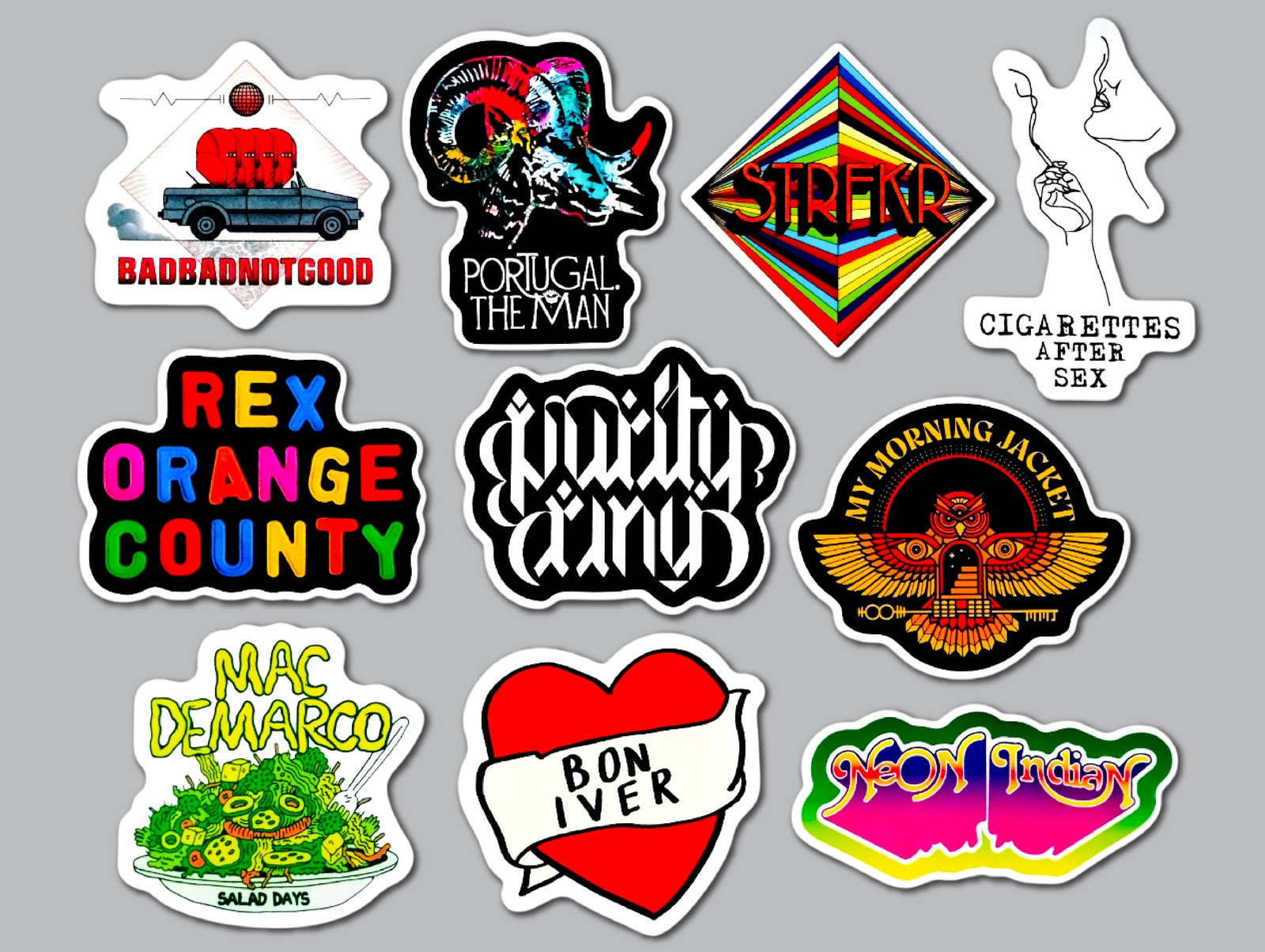 Indie Rock Vinyl Sticker Lot (10 Pack) SET 4 portugal man mac demarco bon iver