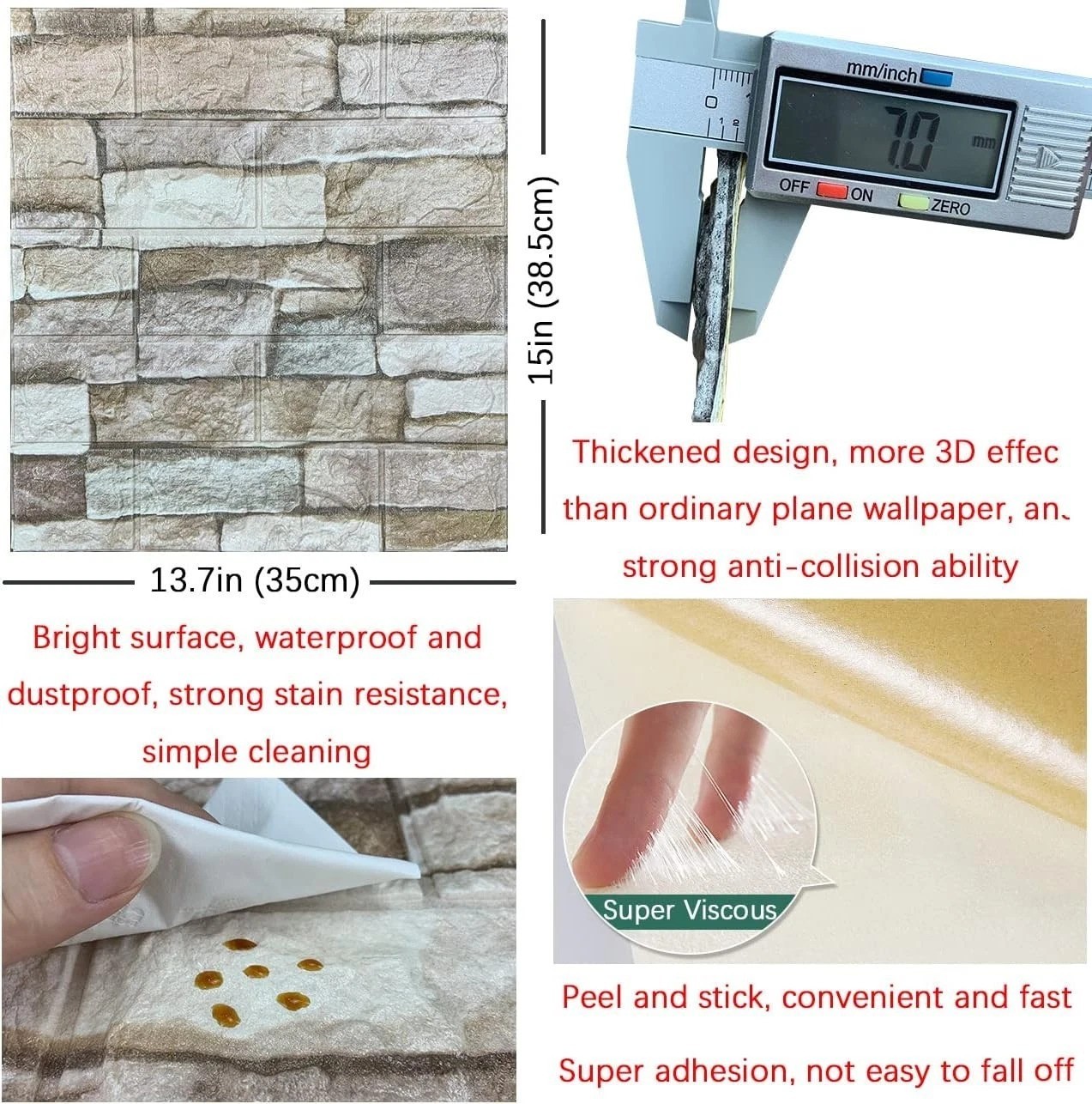 Waterproof 3D Faux Stone Wall Panels – Easy Installation, Elegant Design**