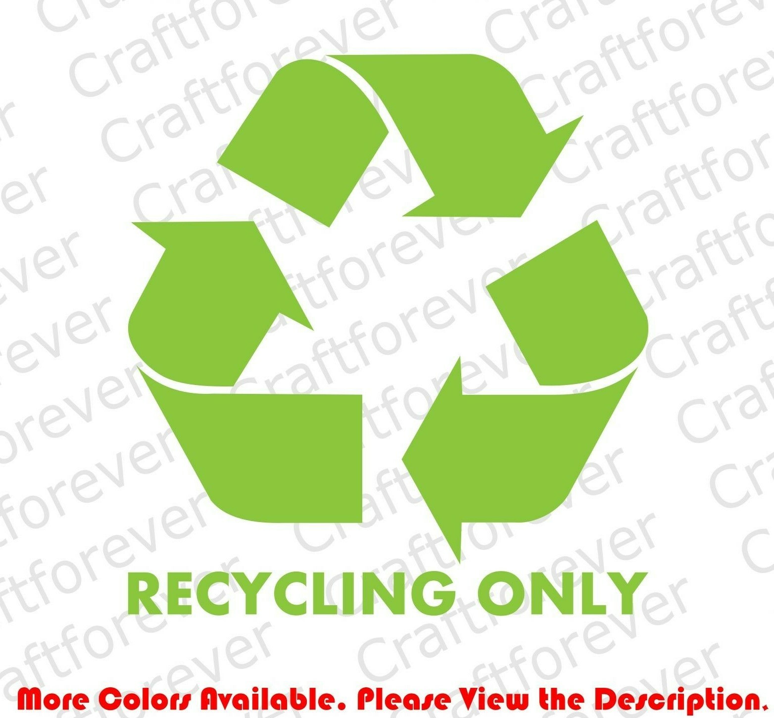 RECYCLE Plastic/Cans/Bottles/Recycling/Paper Vinyl Decal DIE CUT Sticker BS006