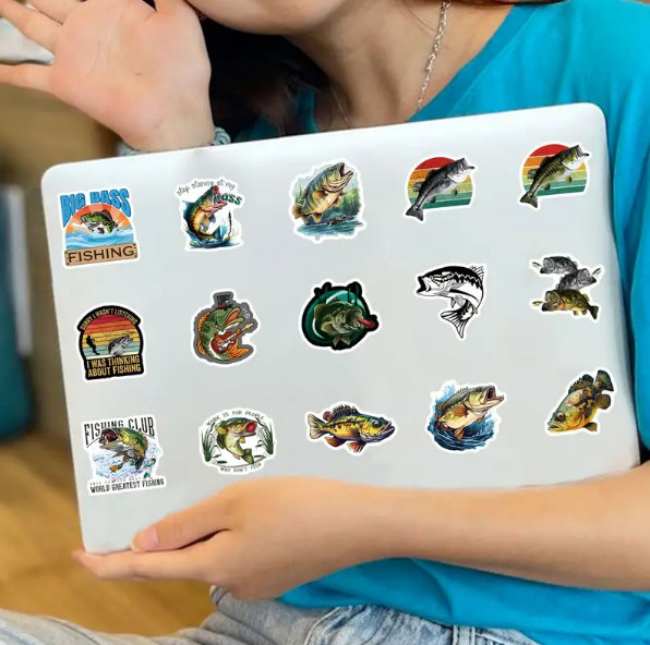BASS FISHING Funny Vinyl Stickers – Select A Sticker – BUY2GET4FREE!