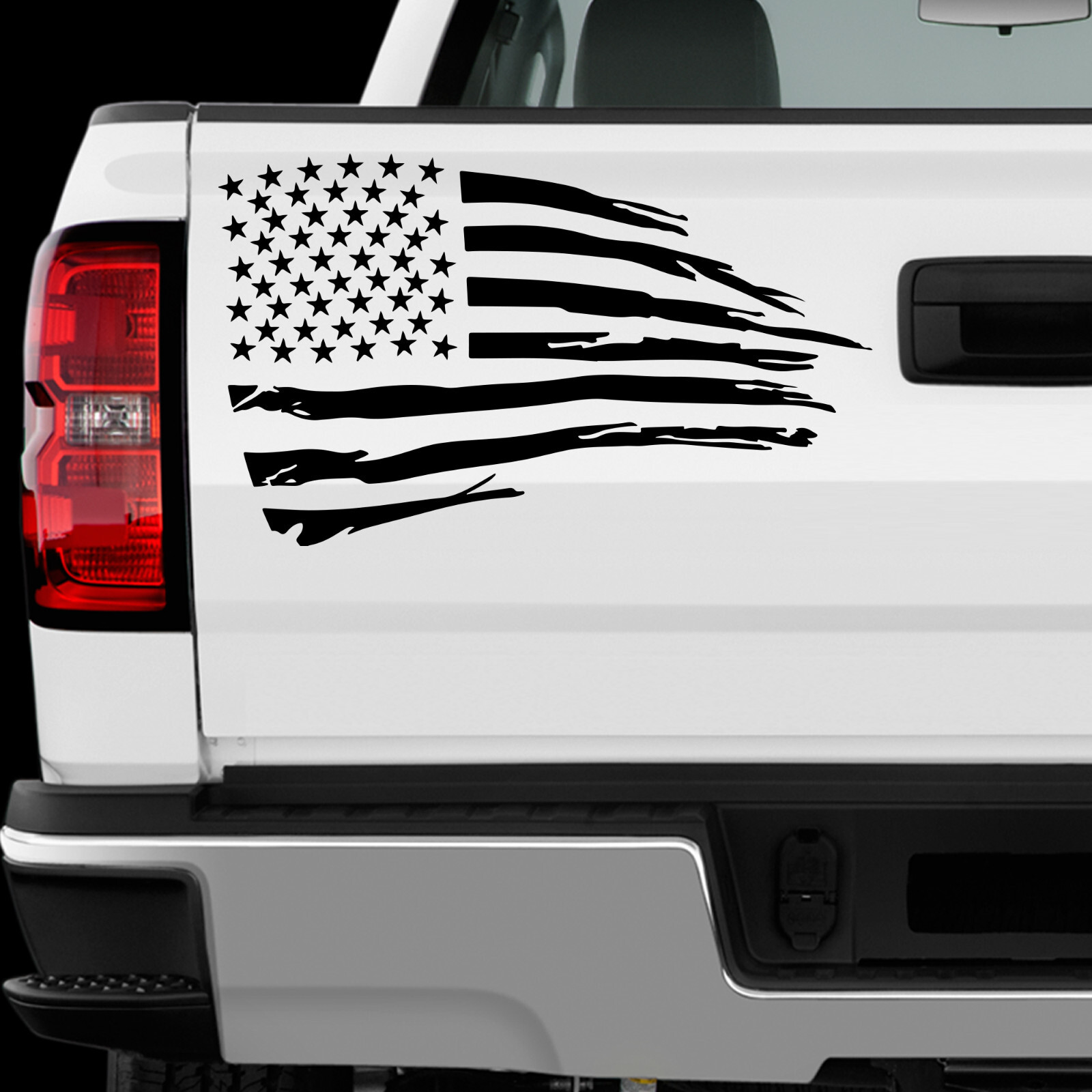 US American Flag sticker All size Regular & Chrome Mirror Vinyl Colors