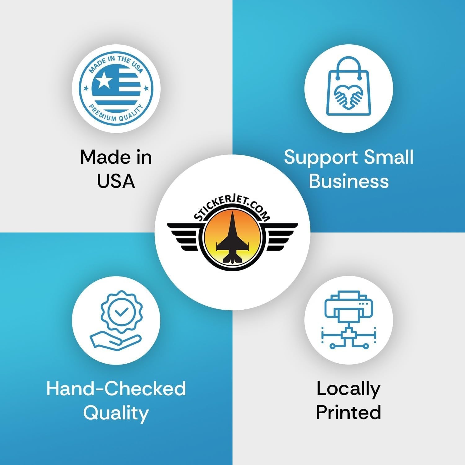 StickerJet Custom Stickers – Your Logo, Photo, or Text – Individually Cut, Vinyl