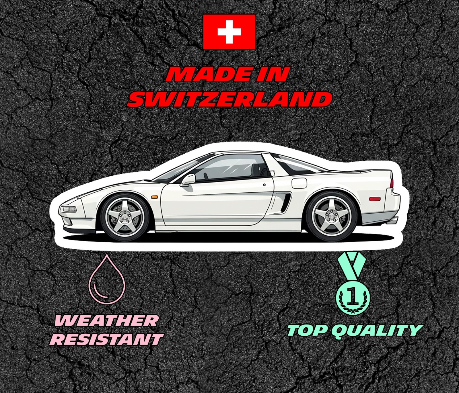 JDM Honda NSX NA1/NA2 Car Profile Sticker Laptop, Book, Phone, Windows