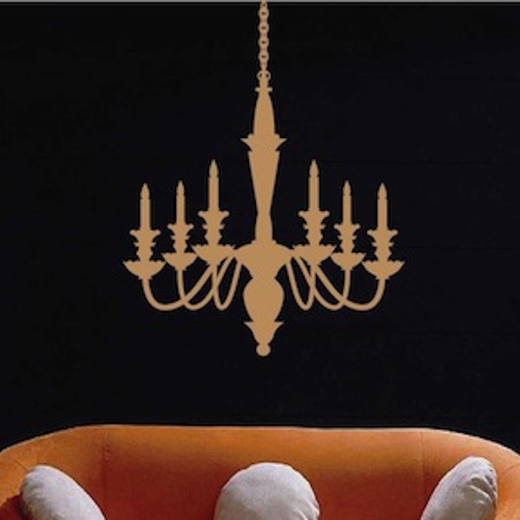Antique Chandelier Wall Decal Dining Room Wallpaper Fancy Removable Art, b78
