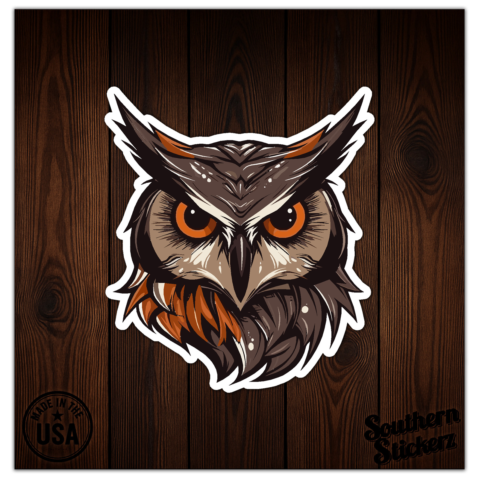 Owl Head – Vinyl Decal Sticker – Car Window Laptop – ebn11264