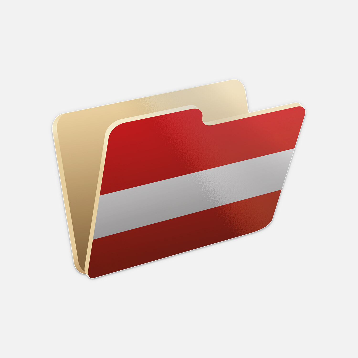 Latvia Folder Flag Icon Vinyl Sticker Decal