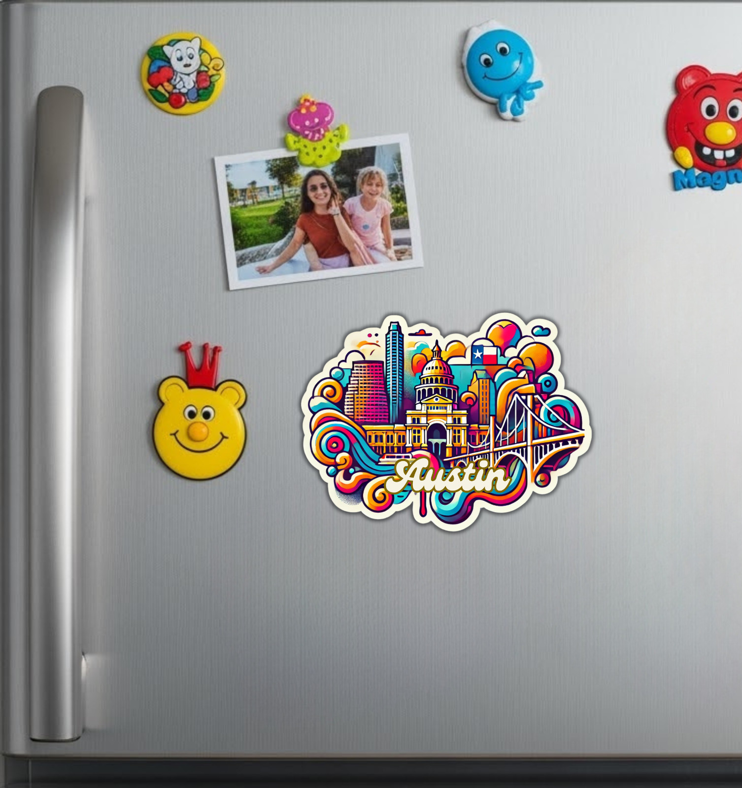 Austin Texas Fridge Magnet or Laptop Sticker