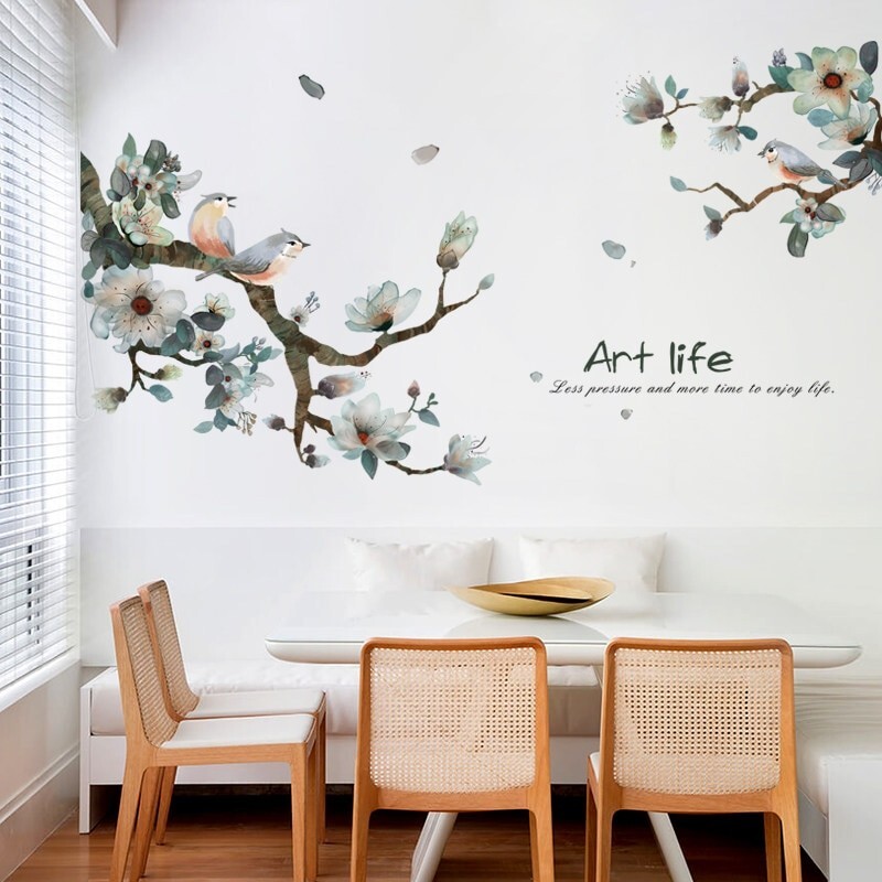 Removable Flower Decal Tree Branch Birds Wall Sticker Vinyl Mural Art Home Decor