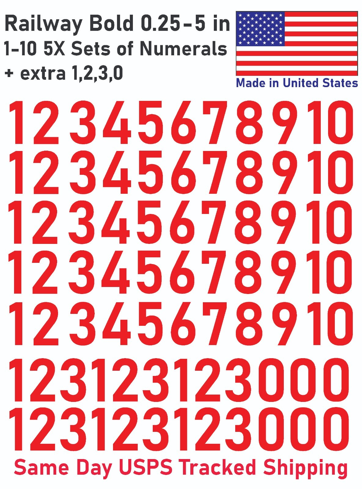1-10 50+20 Outdoor Vinyl Decal Numbers for Mailbox, Shop, Wall, Address, Locker
