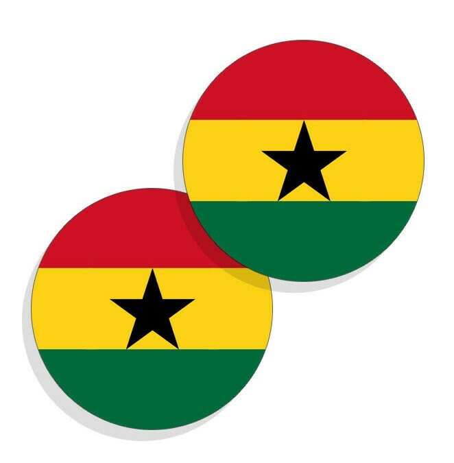 Ghana Flag Stickers Flag Decals Vinyl Stickers Round Indoor Outdoor Ghana 4pack