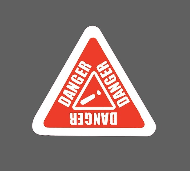 Danger Sticker Exclamation Red Waterproof – Buy Any 4 For $1.75 Each Storewide!