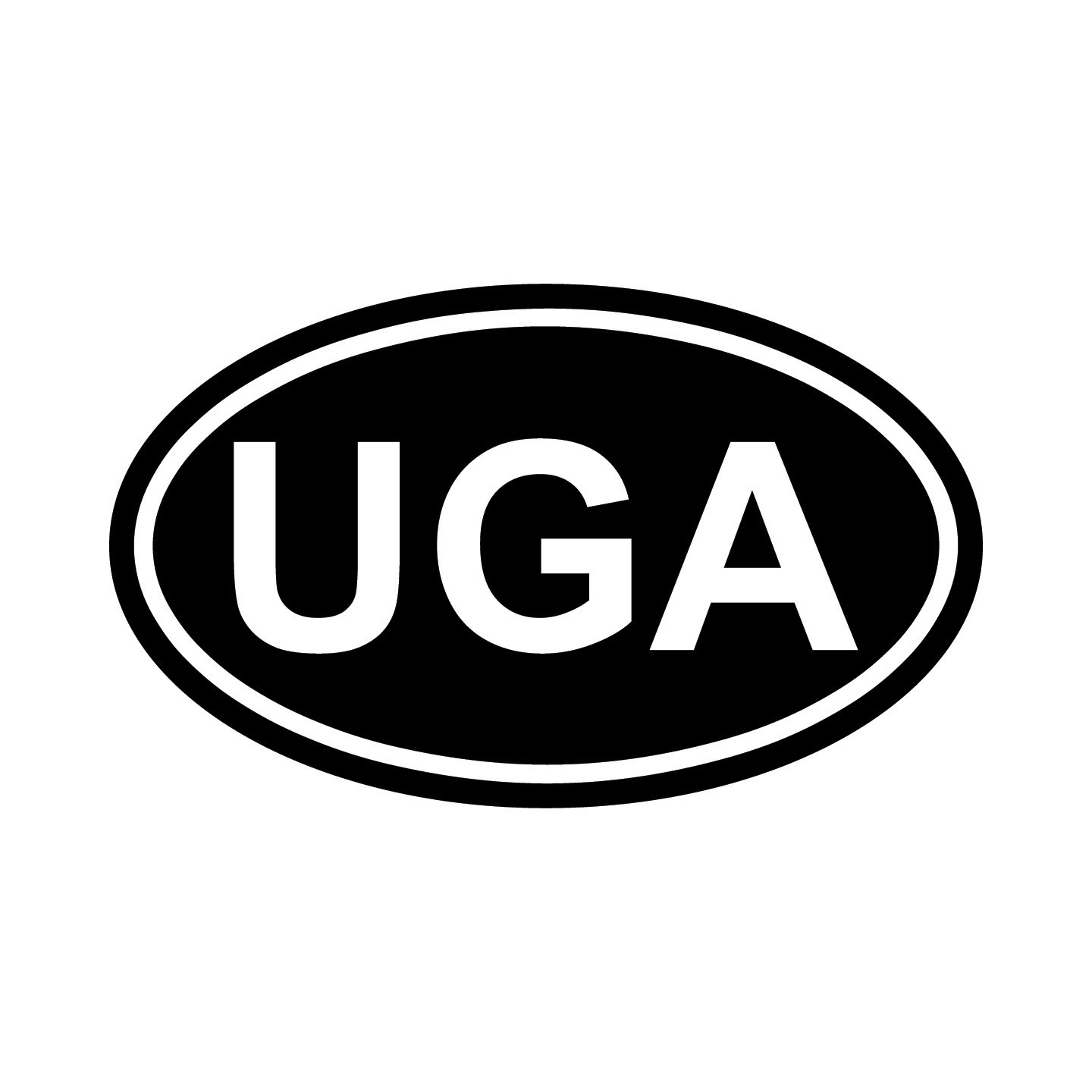 Uganda UGA Oval Country Code Vinyl Decal Sticker for Car Window Laptop Gift