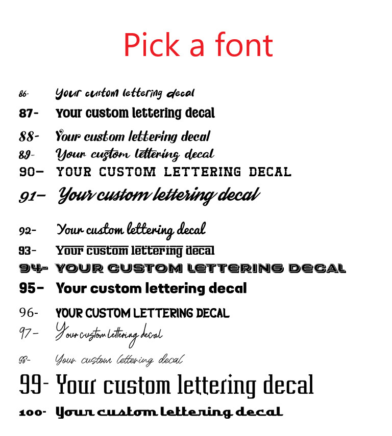 Custom Text Vinyl Lettering Personalized Sticker decal ANY TEXT ANY NAME FONTS