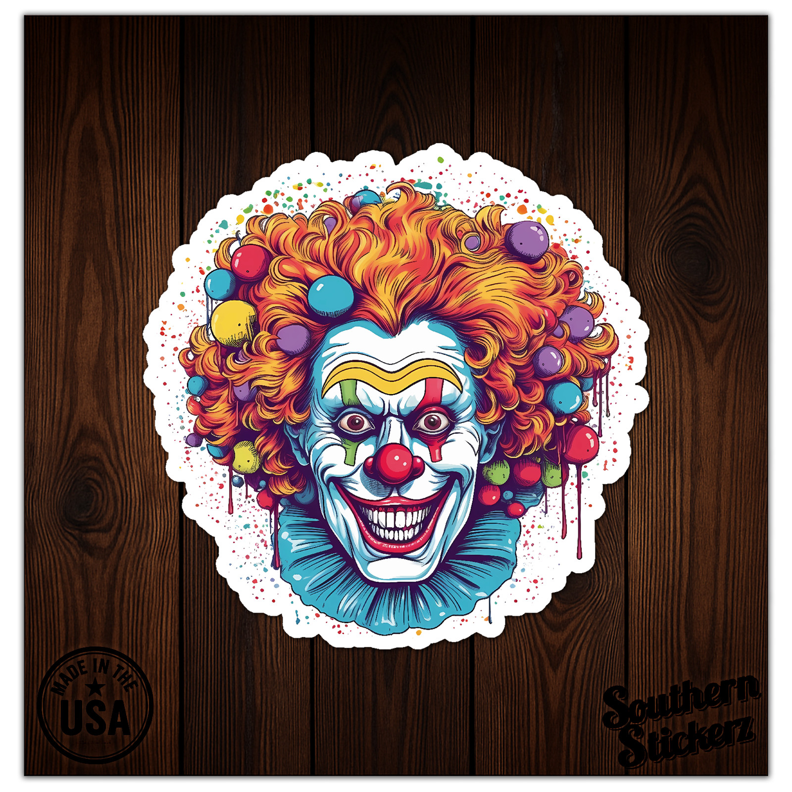 Scary Clown Horror – Vinyl Decal Sticker – Car Window Laptop – ebn9446