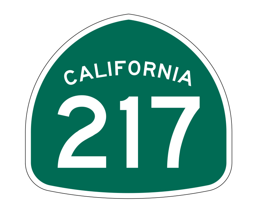 California State Route 217 Sticker Decal R1272 Highway Sign