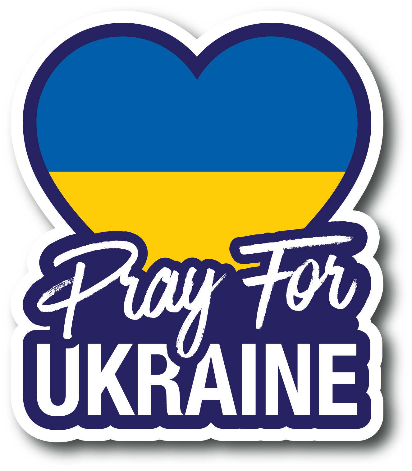 UKRAINE Flag Heart Sticker Decal Vinyl Laptop cell phone Car Window Ukrainian