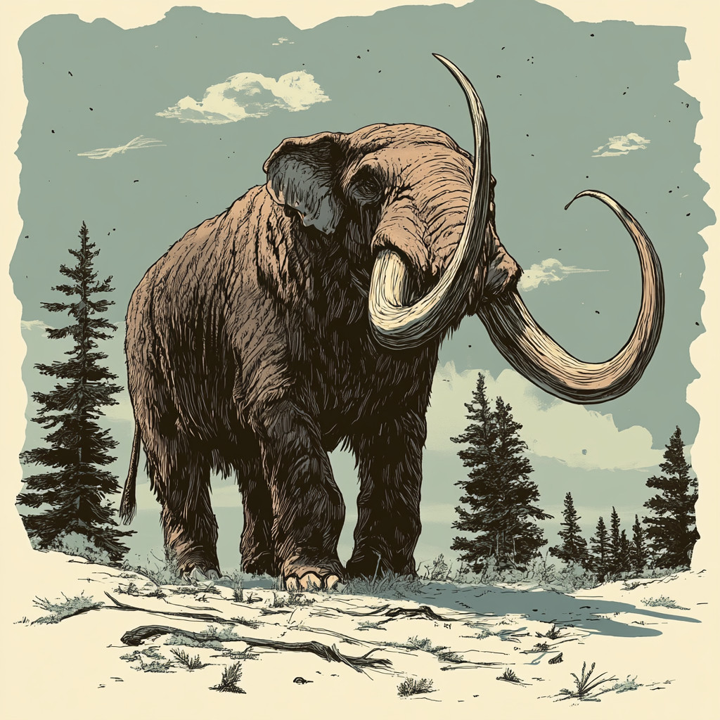 Wall Decal Sticker Mammoth Illustration Wall Sticker 18X18cm Large