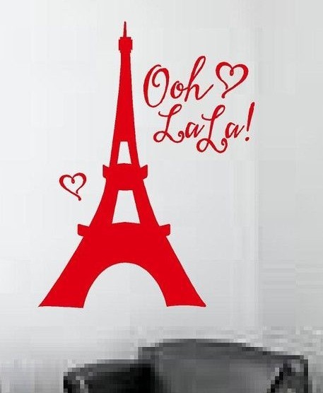 Eiffel Tower Paris wall sticker decal mural ooh lala art kids teenagers nursery