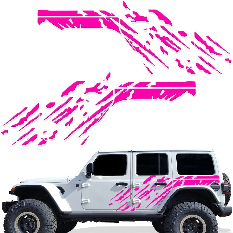 Aftermarket Jeep Wrangler JL 4-Door "Splash" Side Graphics Kit – 3M Vinyl Decal