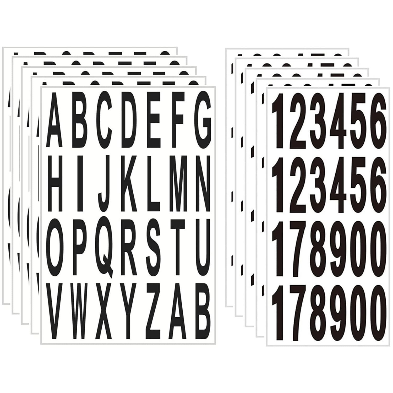 10 Sheet 3 Inch Mailbox Numbers and Letters Cut Classic Style Self-Adhesive Viny