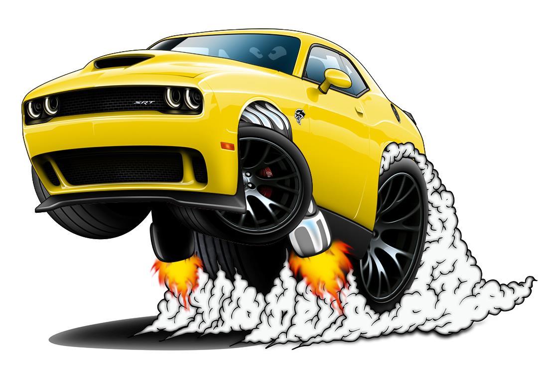 Challenger SRT Hellcat WILD RIDES Car-toon Wall Art Graphic Sticker