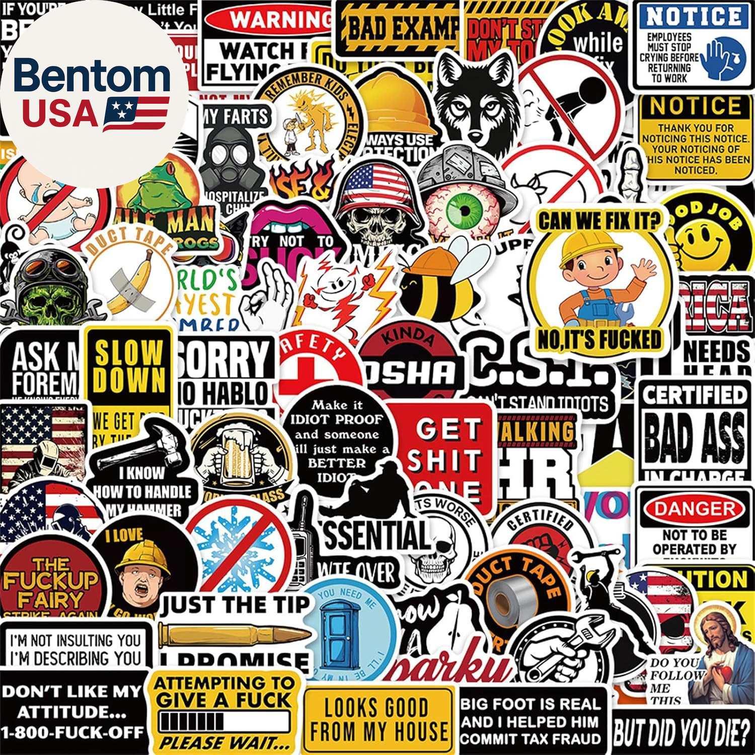 100 Pcs Funny Stickers for Adults (Dirty) Meme Water Bottles Sticker Pack Waterp