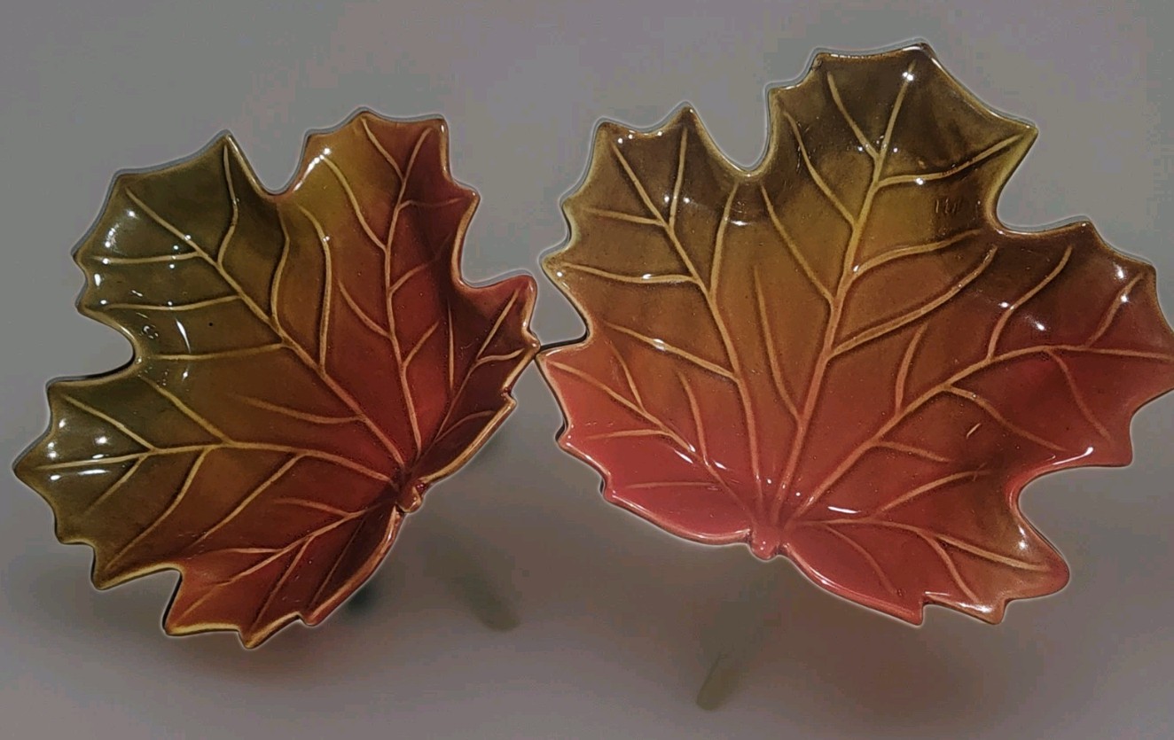 Lg Better Homes & Gardens Heritage Collection Harvest Leaf Bowl & 2 Platter Set