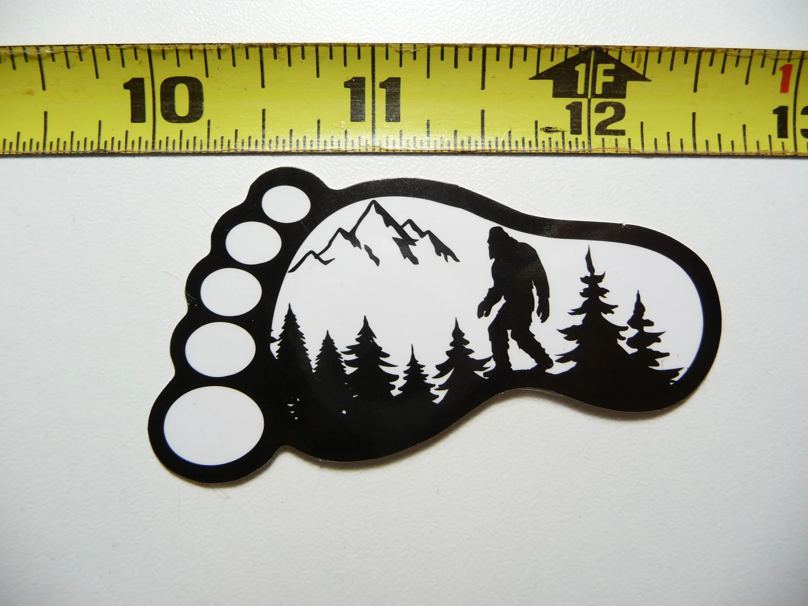 FOOTPRINT BIGFOOT HIKING SMALL STICKER DECAL HIKING CAMPING WOODS GEAR PARK
