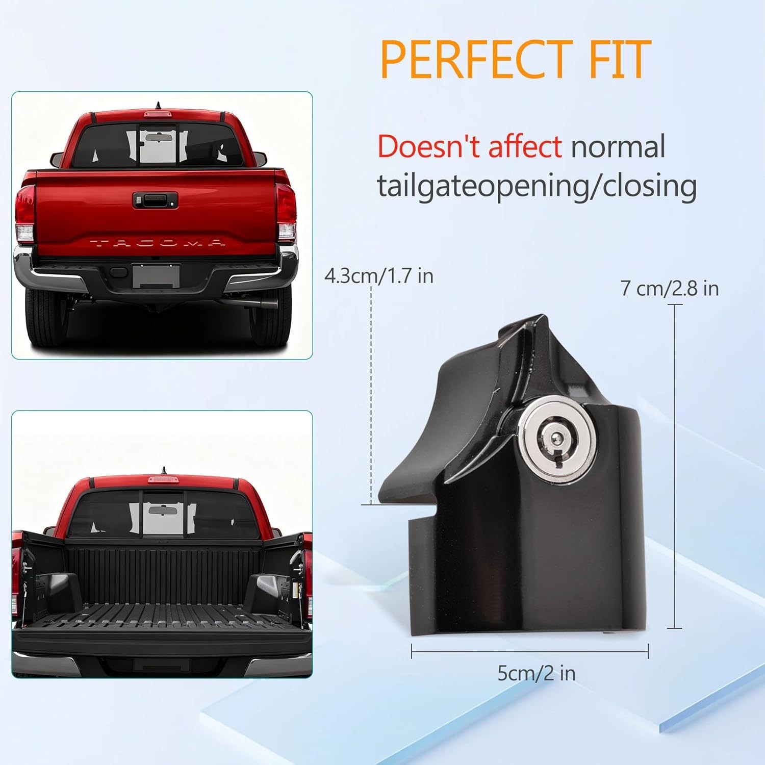 Tailgate Anti-Theft Lock Compatible for Toyota Tacoma 2016-2023 Truck Bed Tai…
