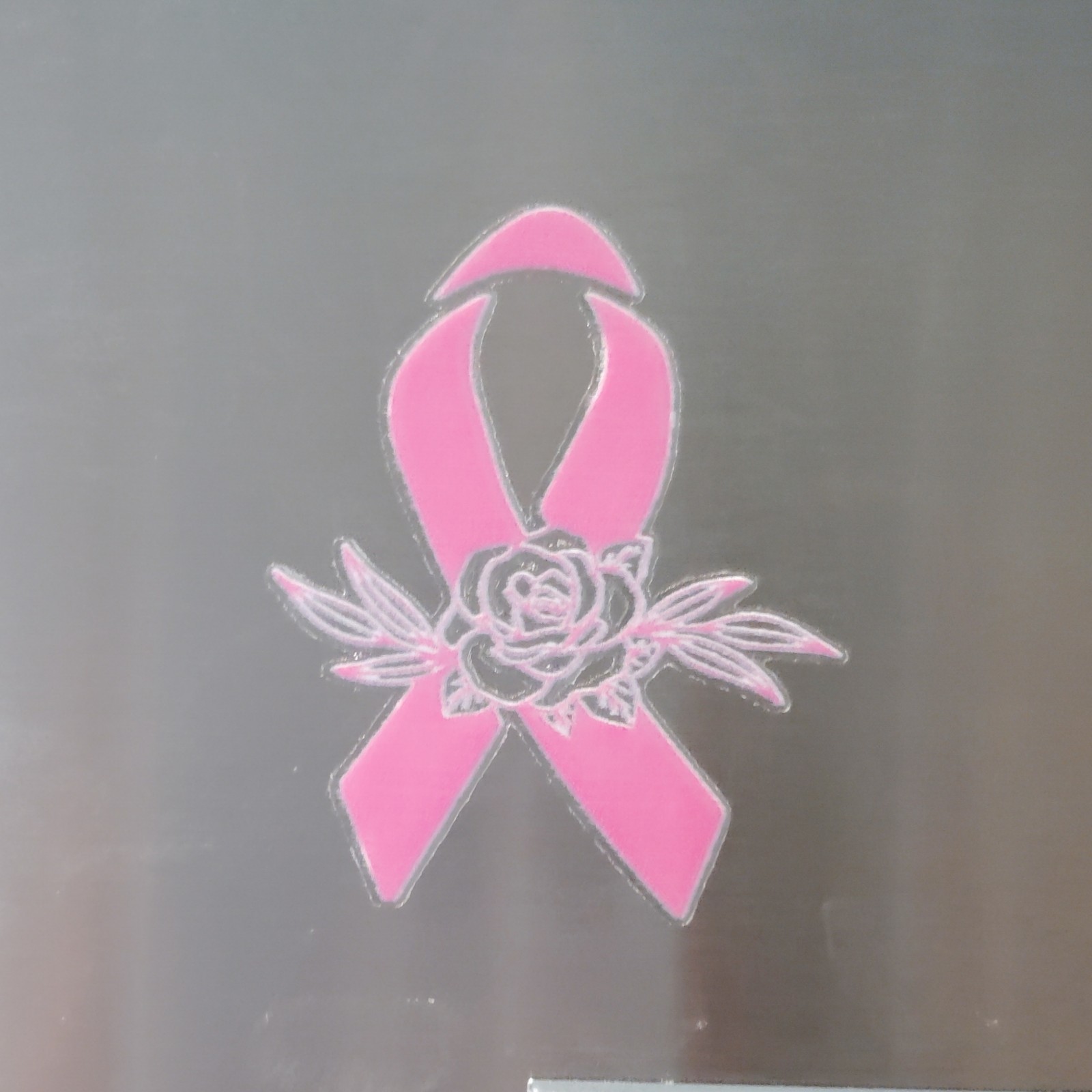 Breast Cancer Awareness Support Ribbon Rose UV Sticker Car Truck Decal Bumper