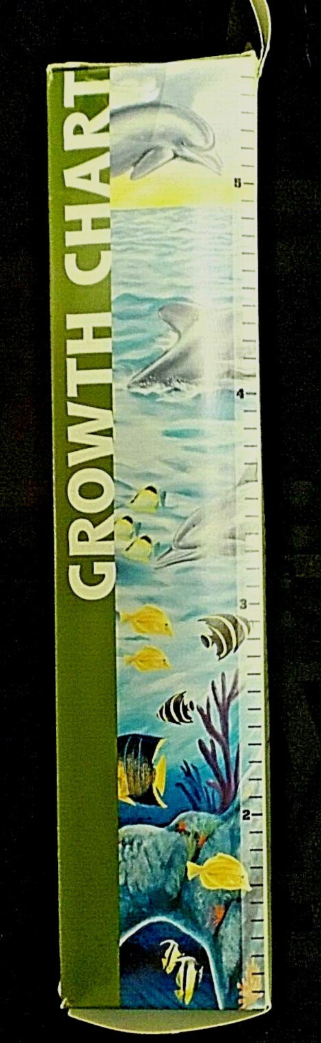 Tatouage Sea Life Growth Chart Decorative Dolphins FREE SHIPPING