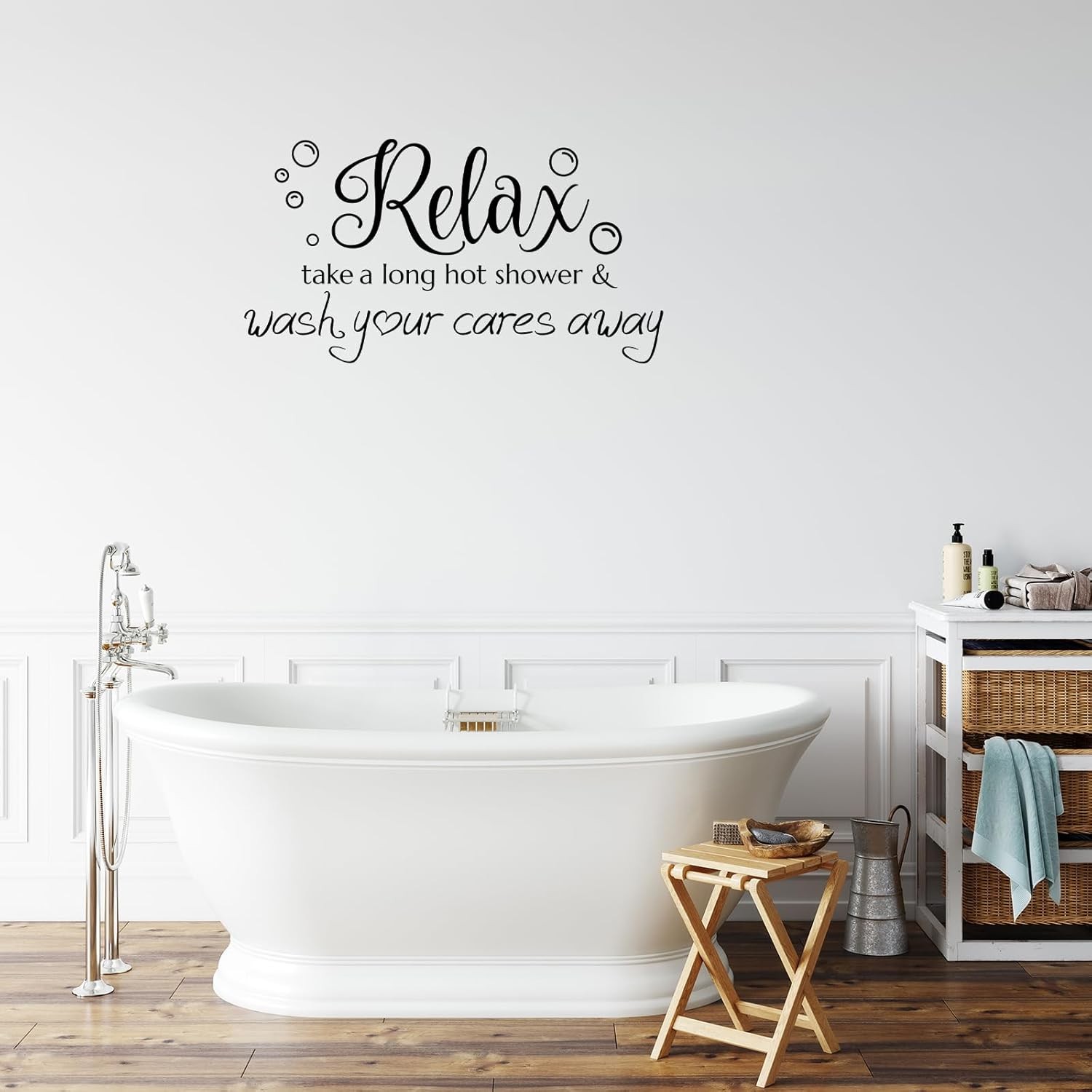 SUPERDANT Bathroom Wall Decals Relax Shower Door Bath