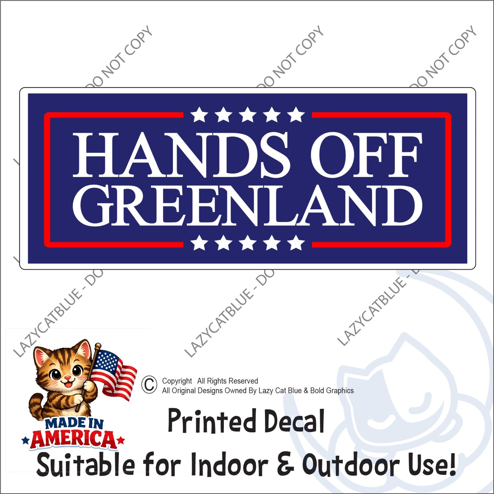 Hands Off Greenland Decal Sticker Anti USA Trump MAGA No War Protest Political