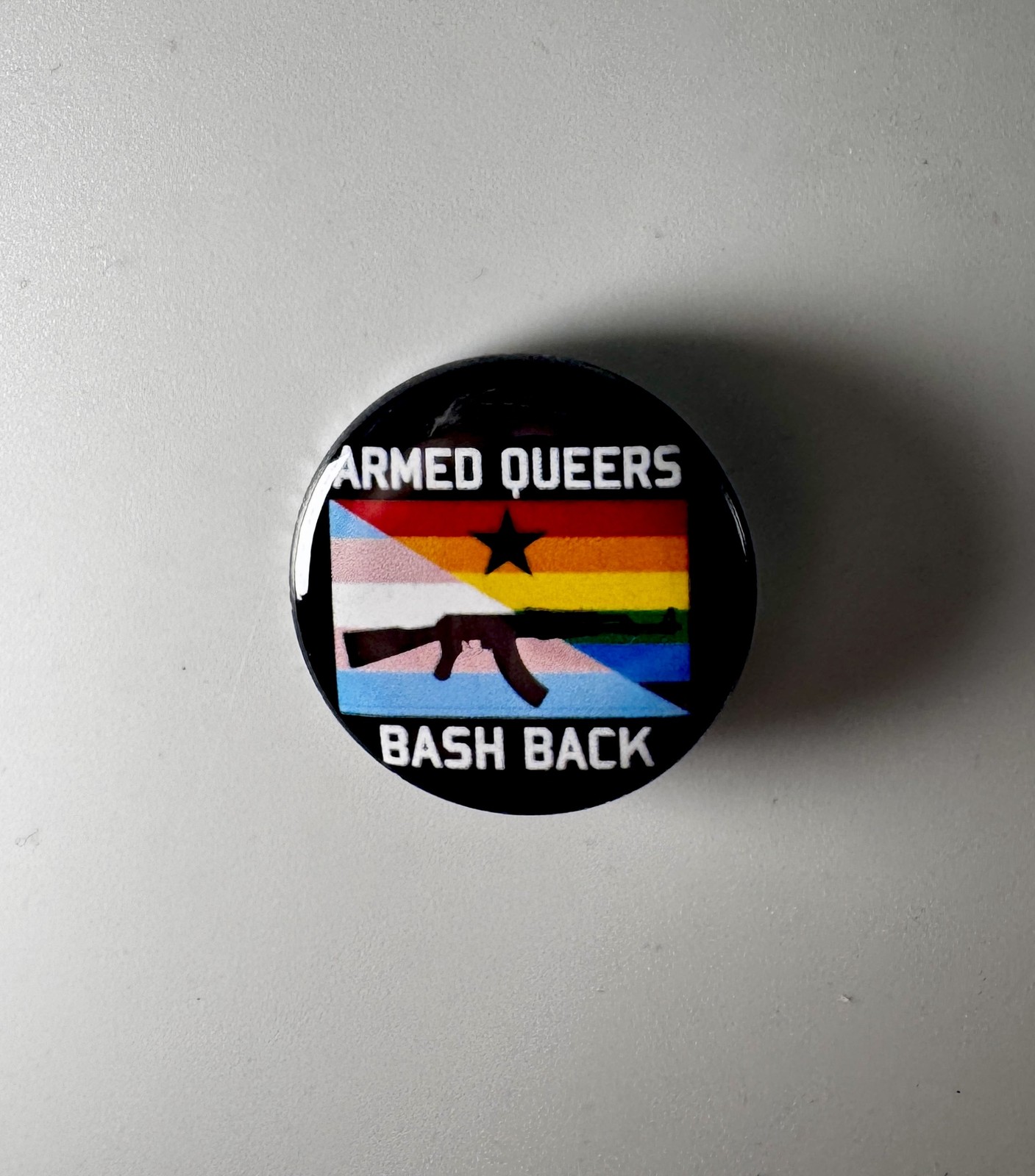 Armed Queers Bash Back Anti-Fascist Pride LGBTQ 1.25" Button Q003B125 Badge Pin