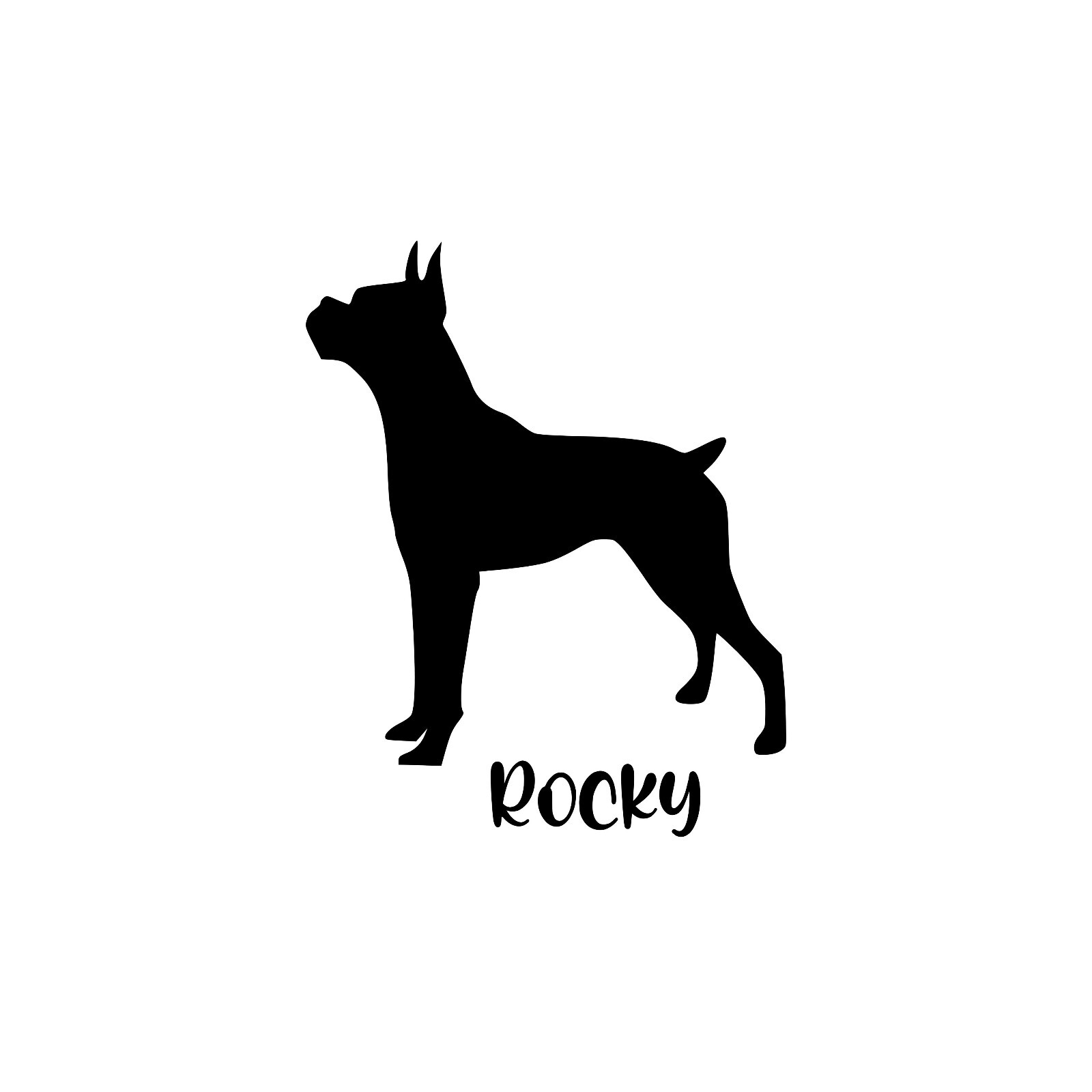 Dog Silhouettes vinyl decal – 61 breeds to choose from | add your pet's name