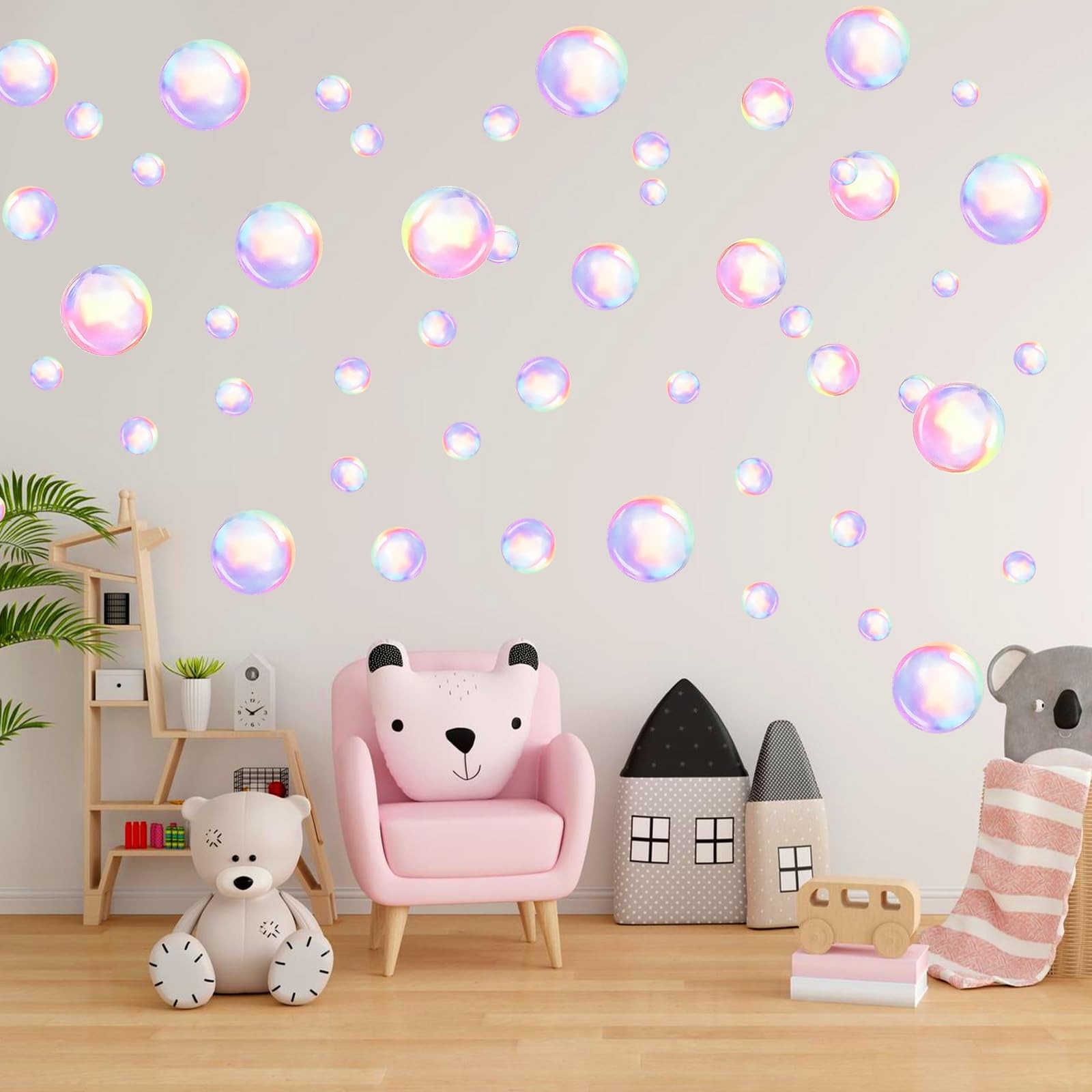 Bubble Window Clings 104 Pcs Colorful Bubbles Wall Decal 4 Sheets Under The S…
