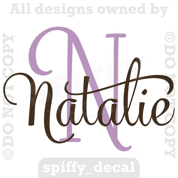 Monogram Personalize Custom Name Vinyl Wall Decal Nursery Bedroom Child Girl Boy