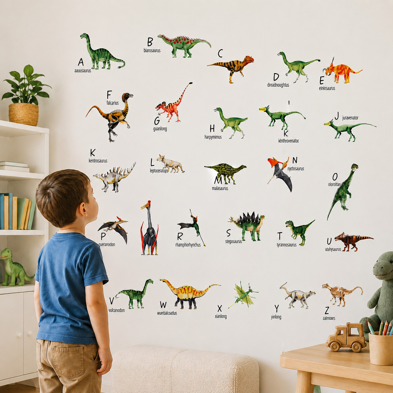 Dinosaur Alphabet Wall Stickers Kids Room Dinosaur Playroom Wall Decor Stickers