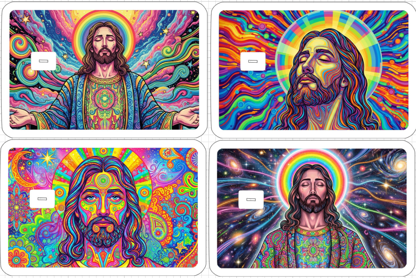 Jesus Christ Psychedelic ATM DEBIT CREDIT CARD Skin Sticker God Bible Groovy USA