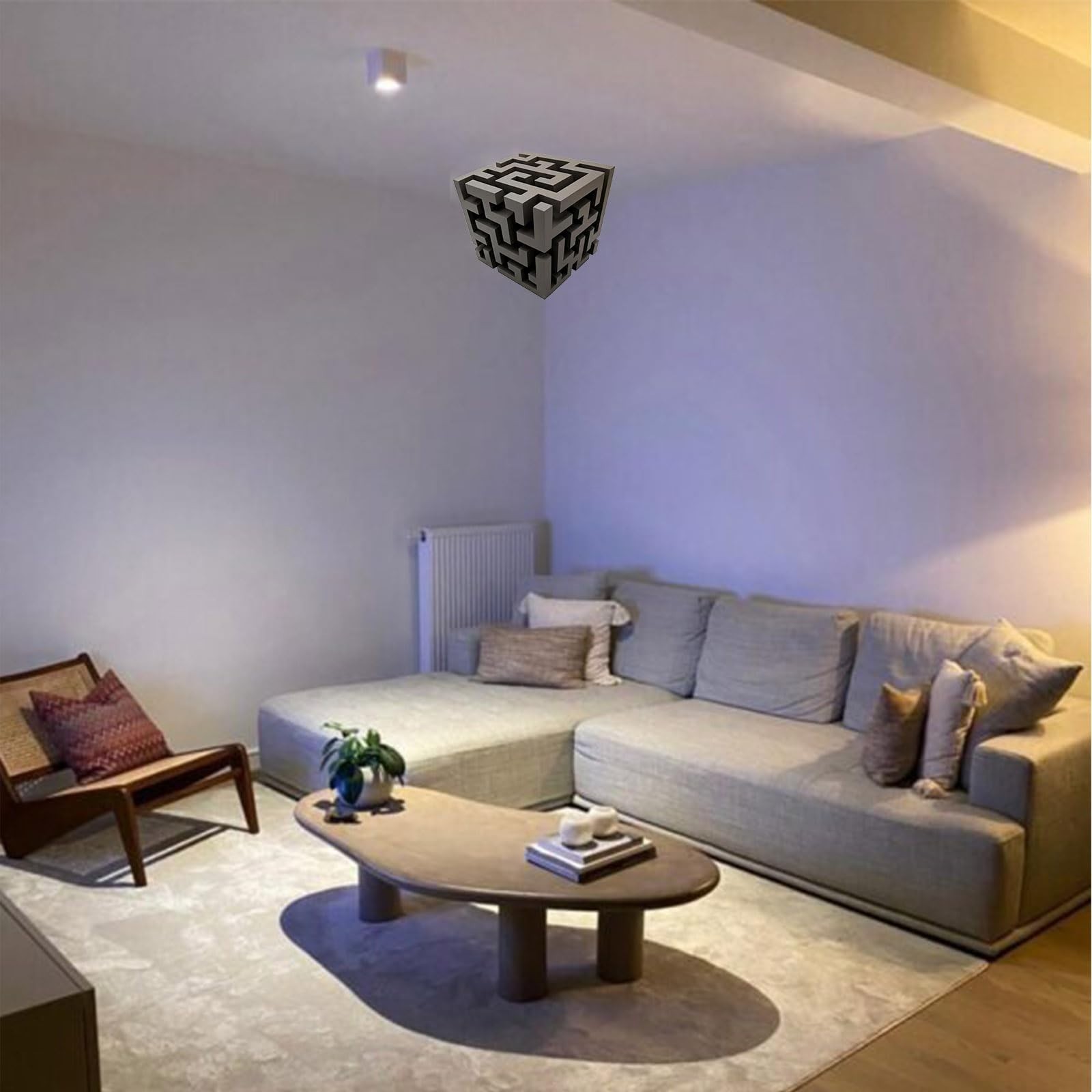 3D Corner Wall Decal Optical Illusion Wall Sticker Realistic Modern Decor Style