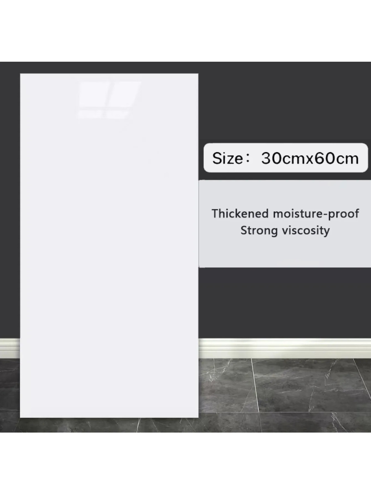 10-Pack Self-Adhesive Marble Tile Stickers – Waterproof 30X60Cm PVC Peel-And-Sti