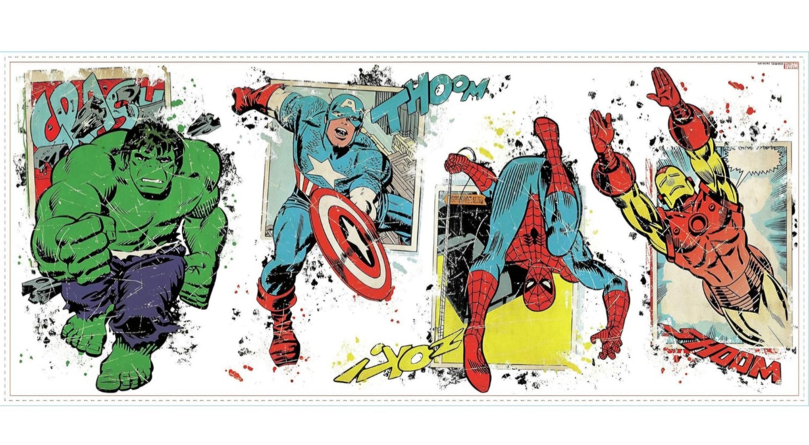 🇨🇦 New RoomMates Wall Decal Marvel Superhero Burst Spider-man Iron-man Hulk