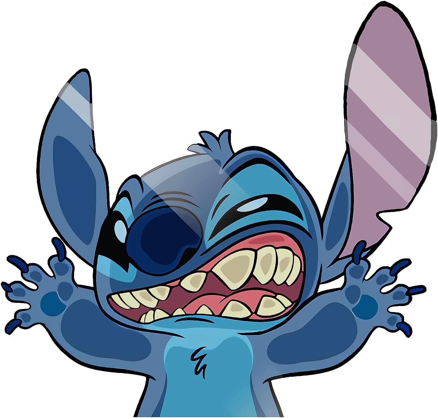 Stitch Funny Hitting Glass Cartoon Anime Cartoon Vinyl Decal Sticker for Car/Tru