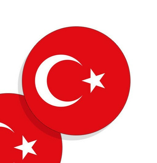 Turkey Flag Stickers Flag Decals Round Indoor Outdoor Circles Turkey 4 pack