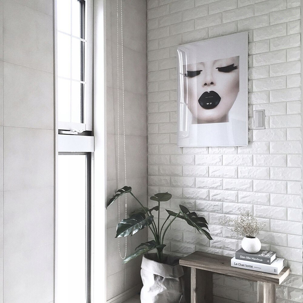 Self Adhesive, 3D, Foam, Wall Panels, Brick White, 31" x 27.5" 5 PIECES!
