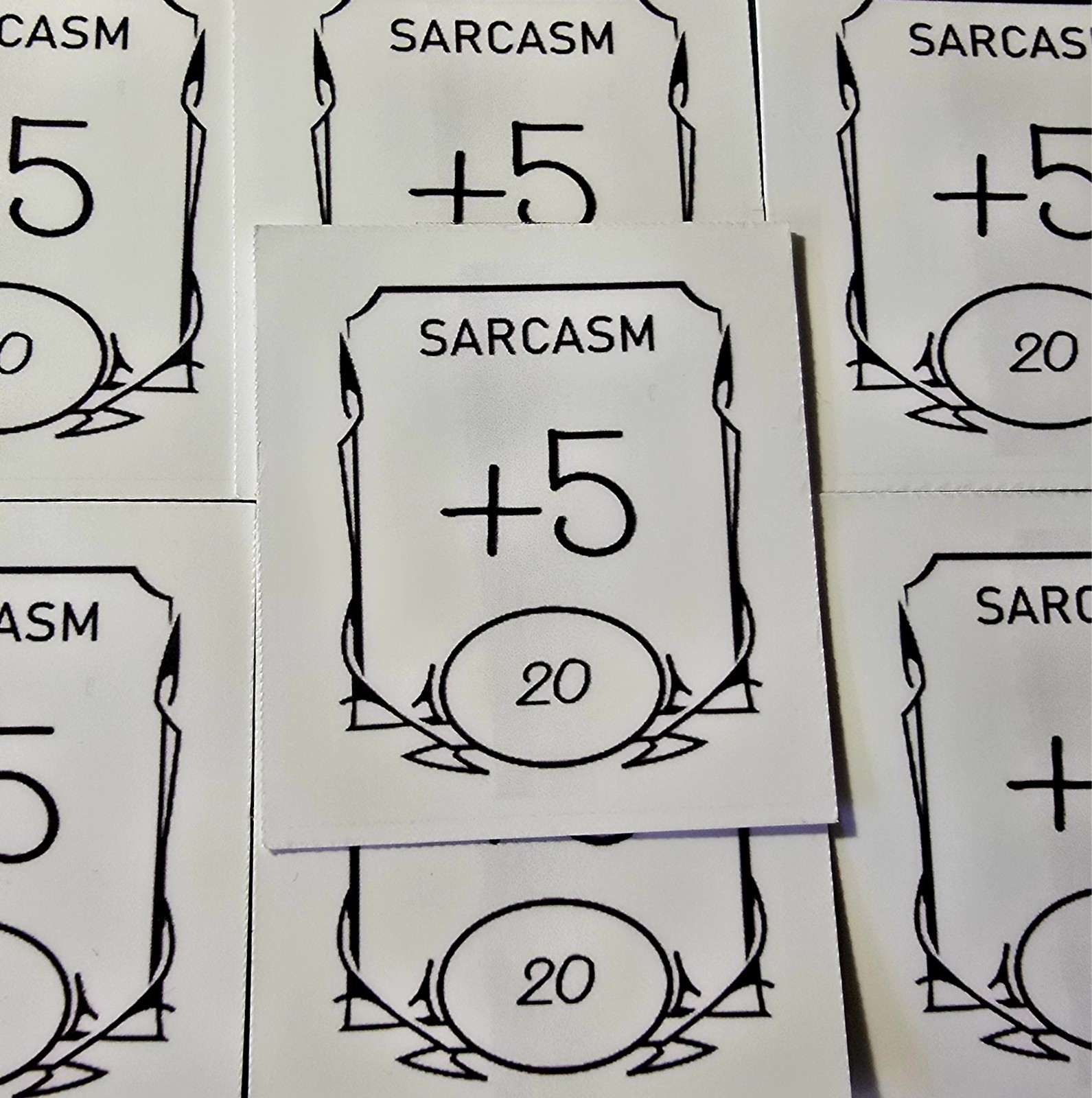 Sarcasm Plus 5 Sticker Waterproof RPG Tabletop Gamer Nat 20 Funny DND