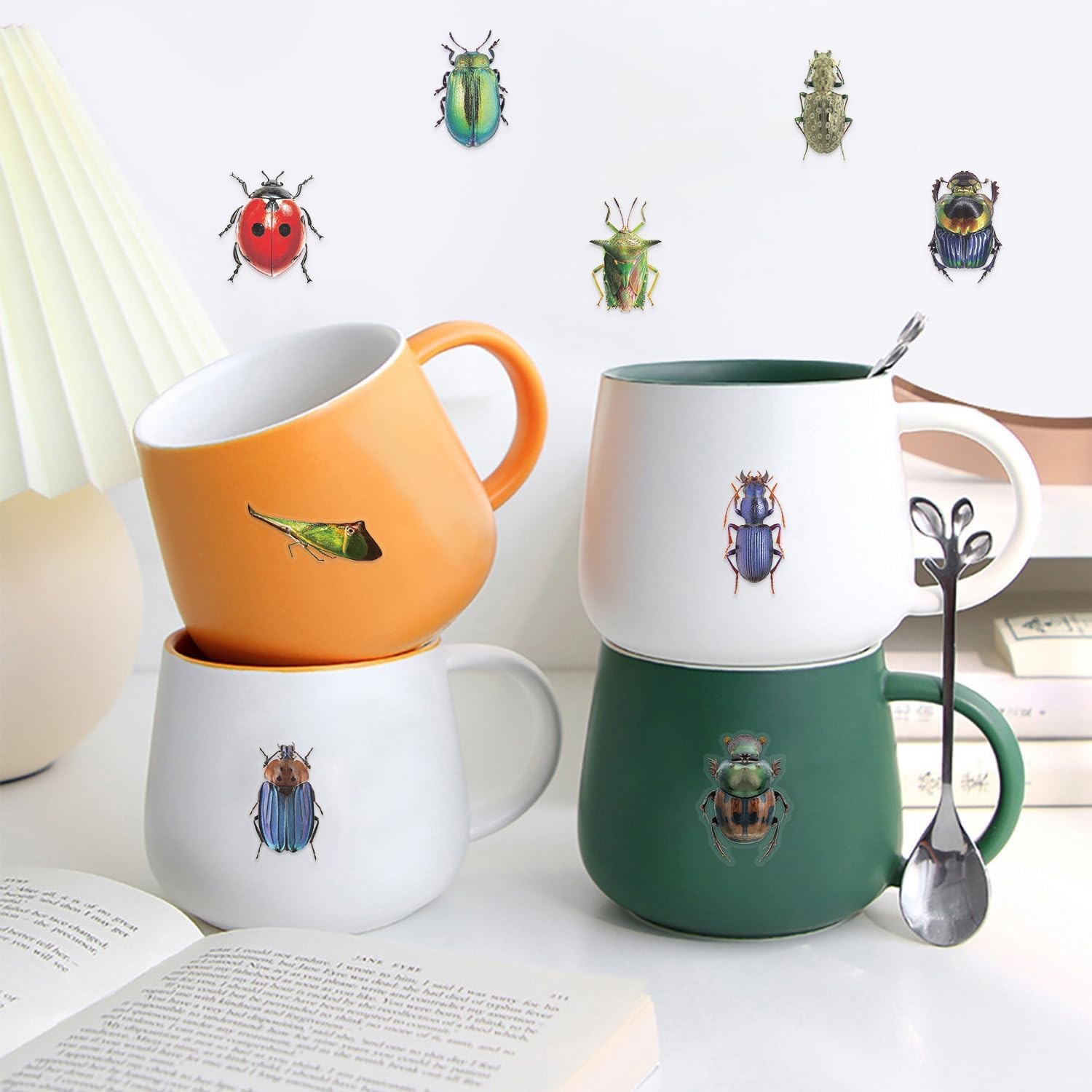 50 Realistic Insect Stickers – Transparent & Waterproof Insect Stickers for Kids