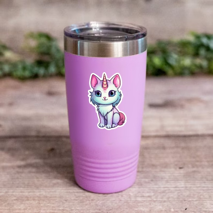 Cute Unicorn Cat , Sticker, Peel N' Stick, Different Sizes