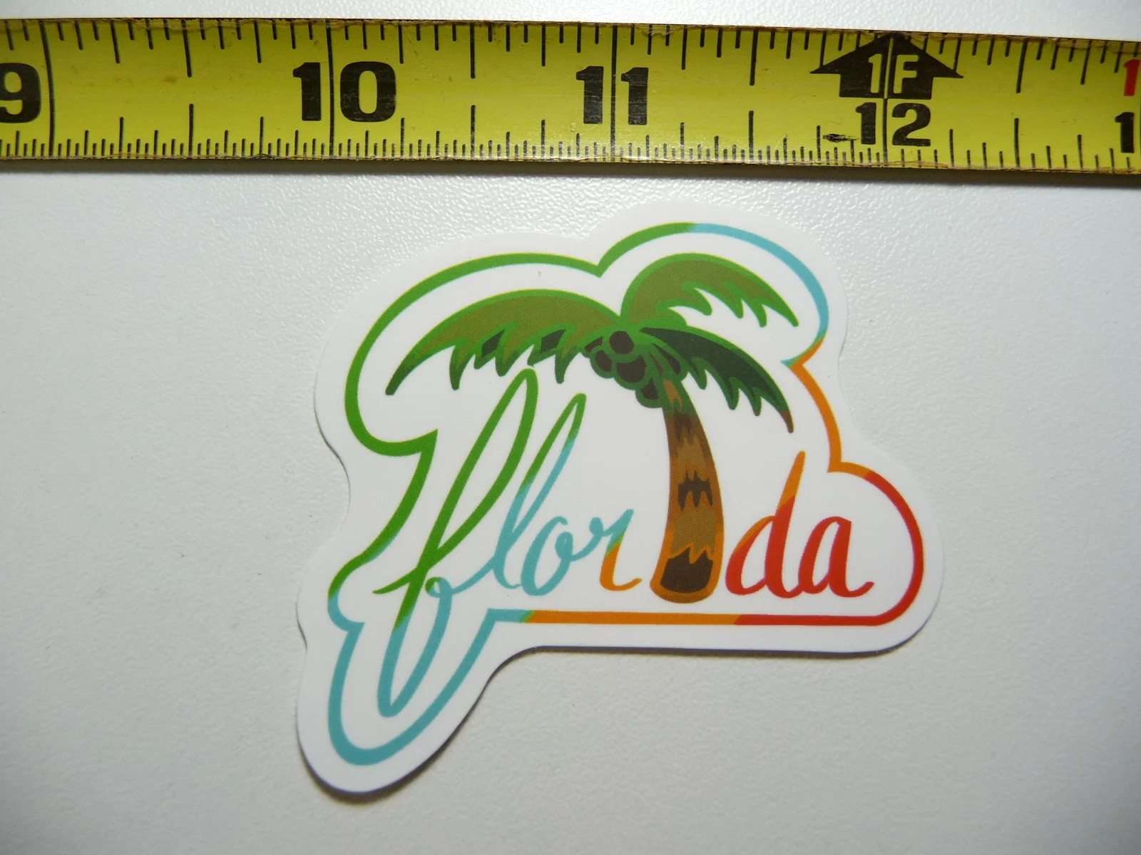 FLORIDA CURSIVE PALM TREE SMALL STICKER DECAL TOURISM TOURIST STATE VACATION